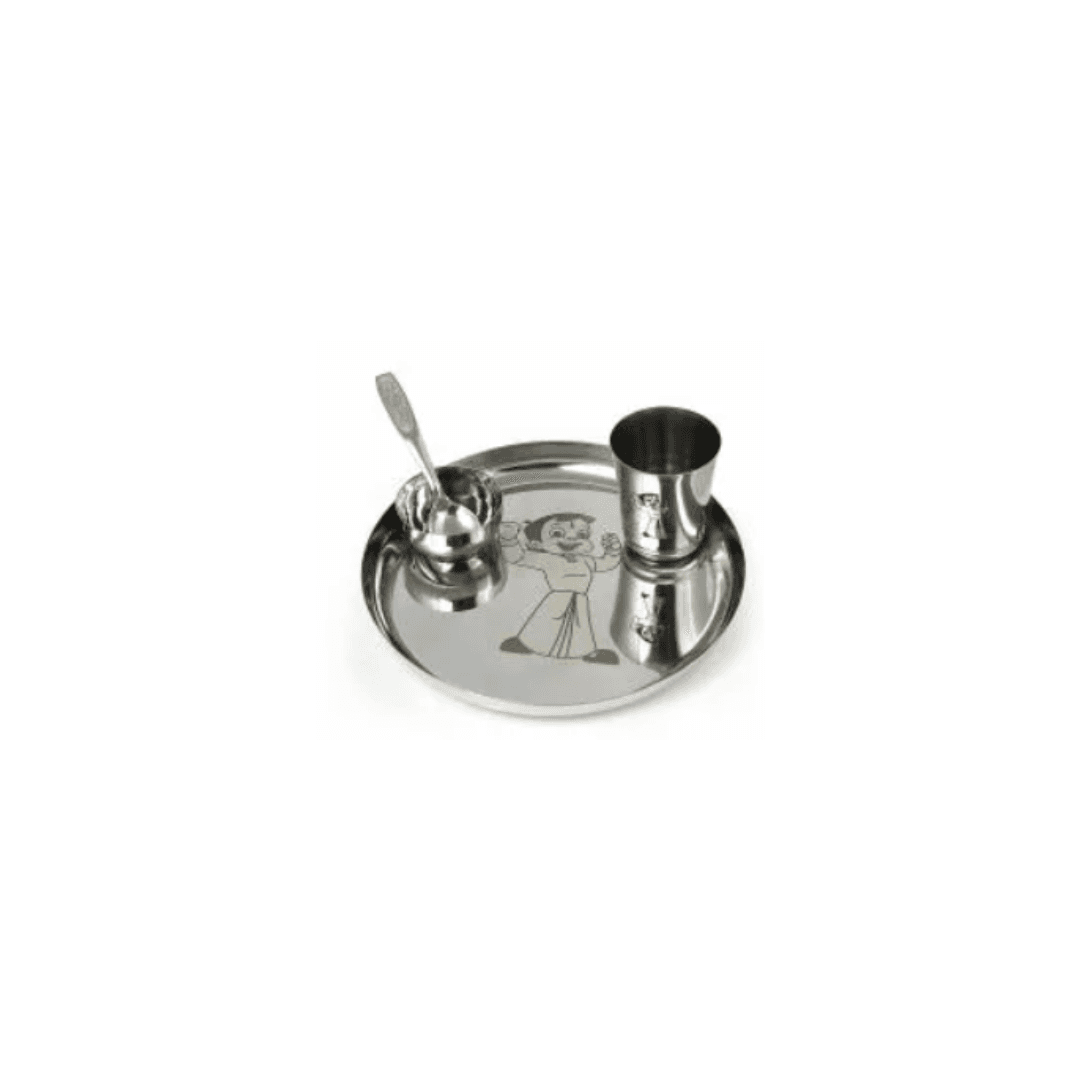 Baby Dinner Set with Chota Bheem Design | Sambhavnath Steel, Ahmedabad